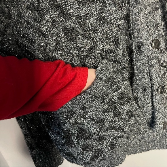 Vintage Diane von Furstenberg Leopard Metallic Cardigan and Skirt Set PLUS SIZE - Picture 7 of 10